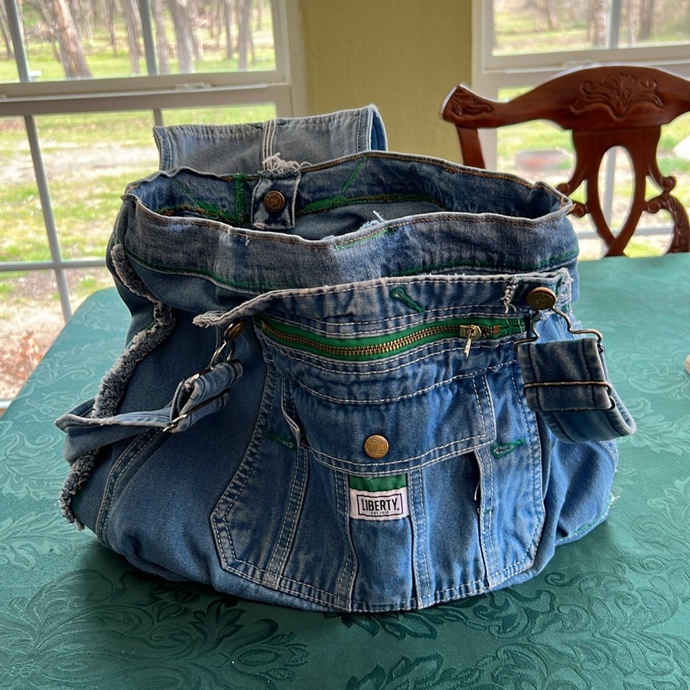 High Quality Denim Blue Shoulder Bag Liberty Overalls